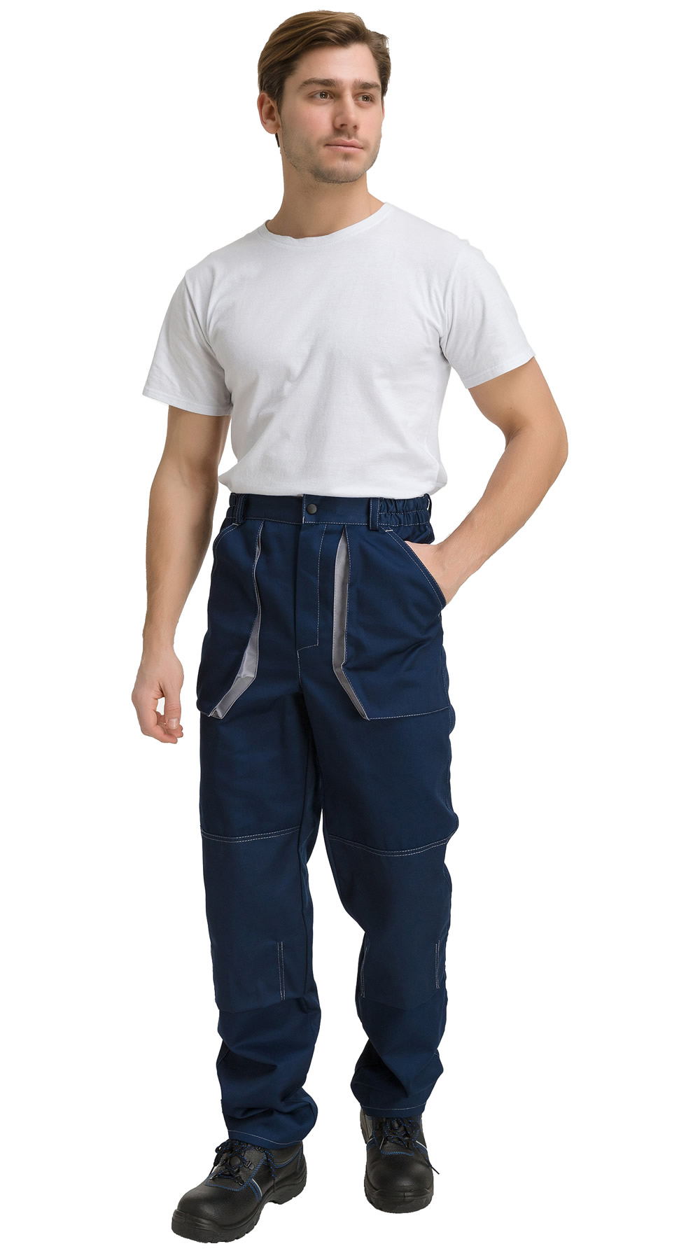 Костюм "Оптима" с брюками (т.синий/серый)