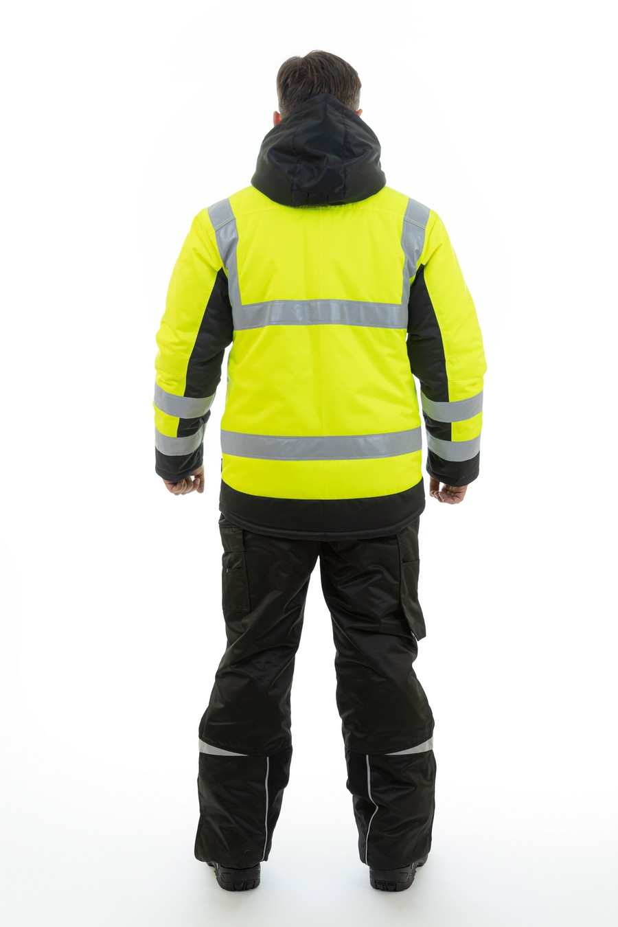 Зимняя сигнальная куртка BRODEKS KW216, желтый/черный