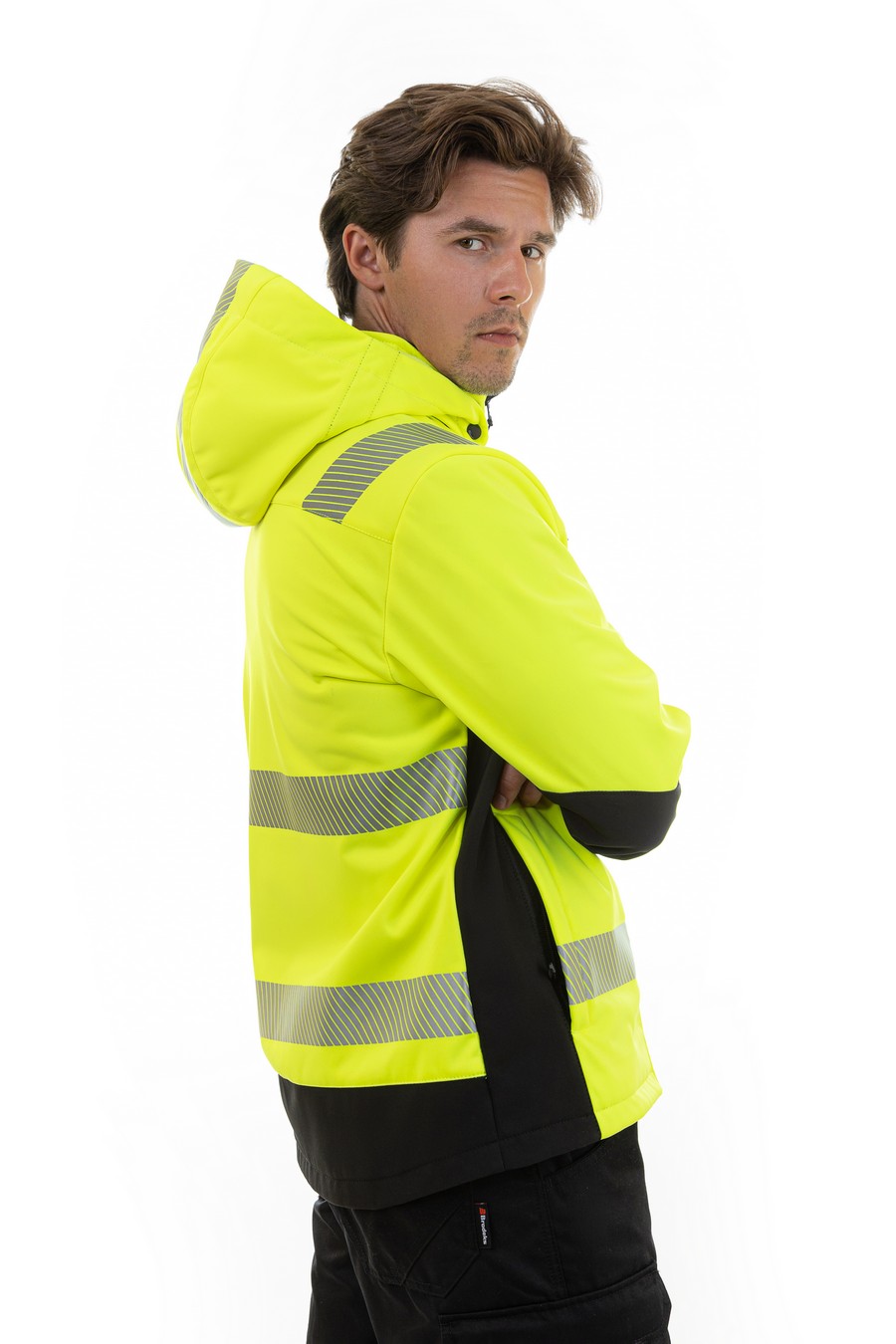 Сигнальная куртка-софтшелл BRODEKS KS227, желтый/черный