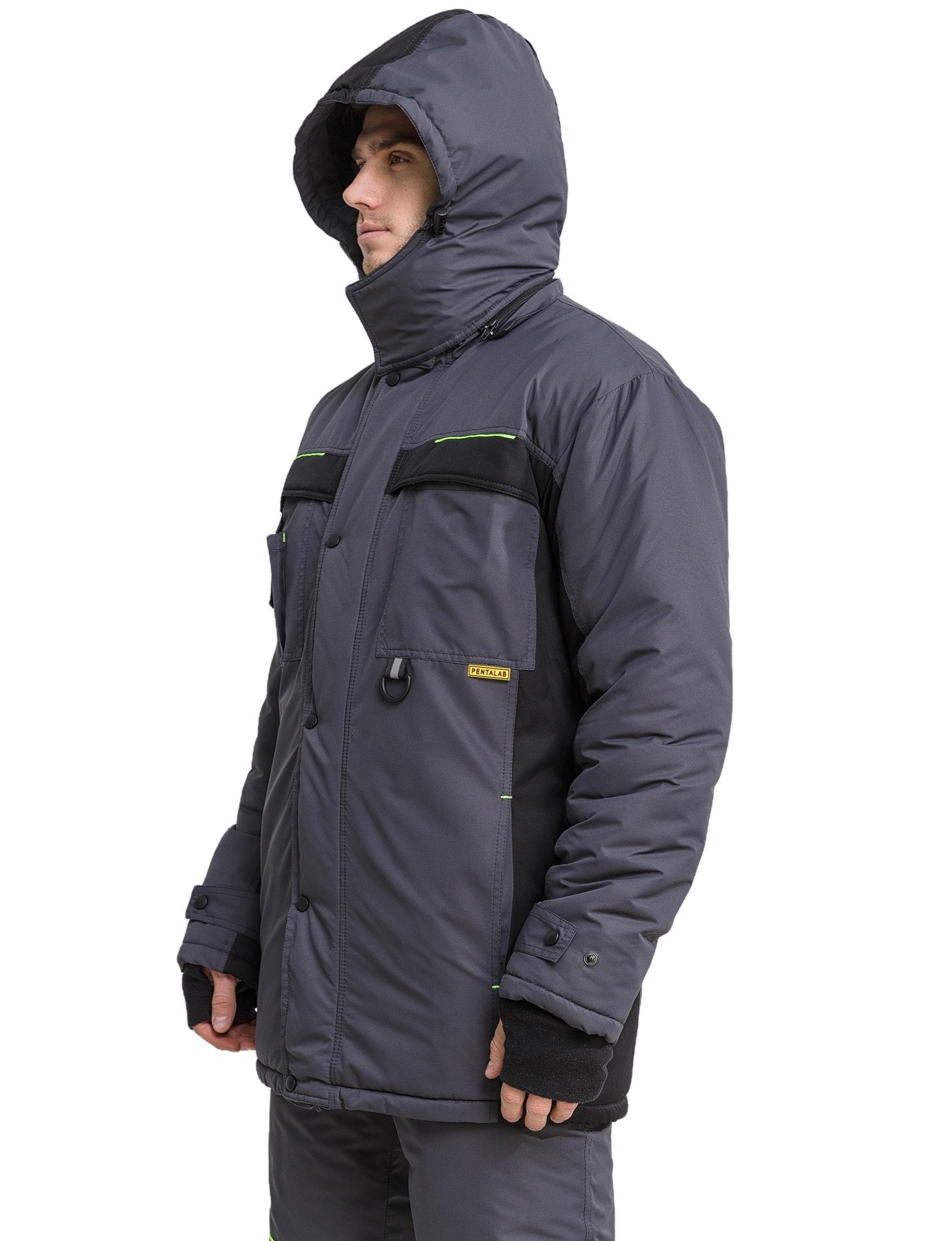 Куртка рабочая мужская зимняя утепленная RONTA KR930 MEMBRANE темно-серая, черная, лаймовая