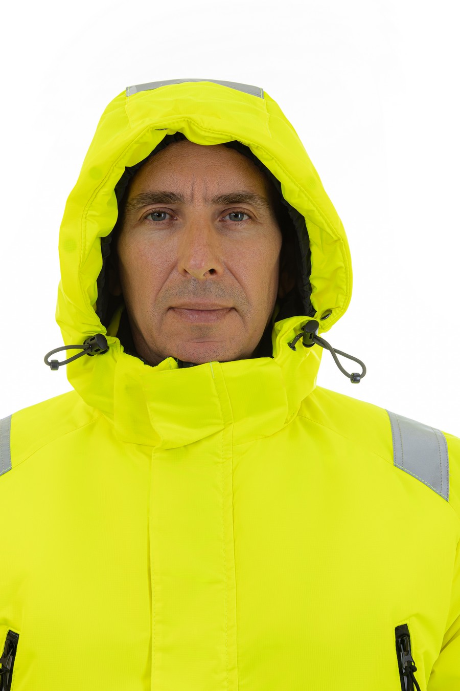 Зимняя сигнальная куртка-парка BRODEKS KW220, желтый/черный