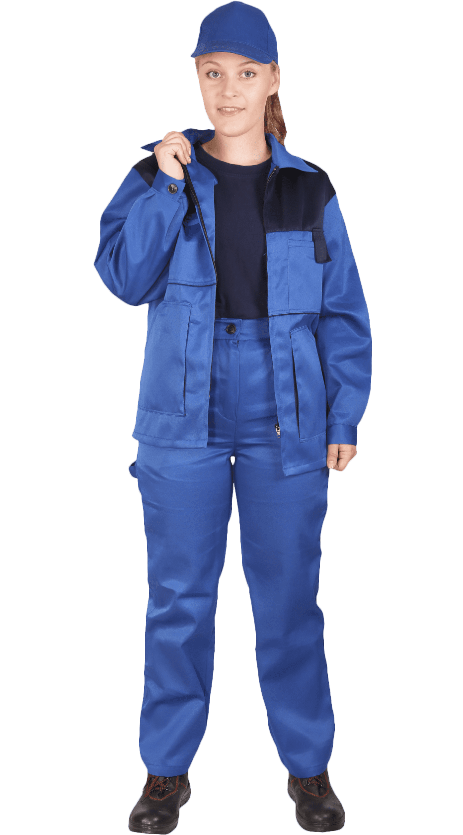 Костюм рабочий женский летний RONTA KS625 васильковый, темно-синий