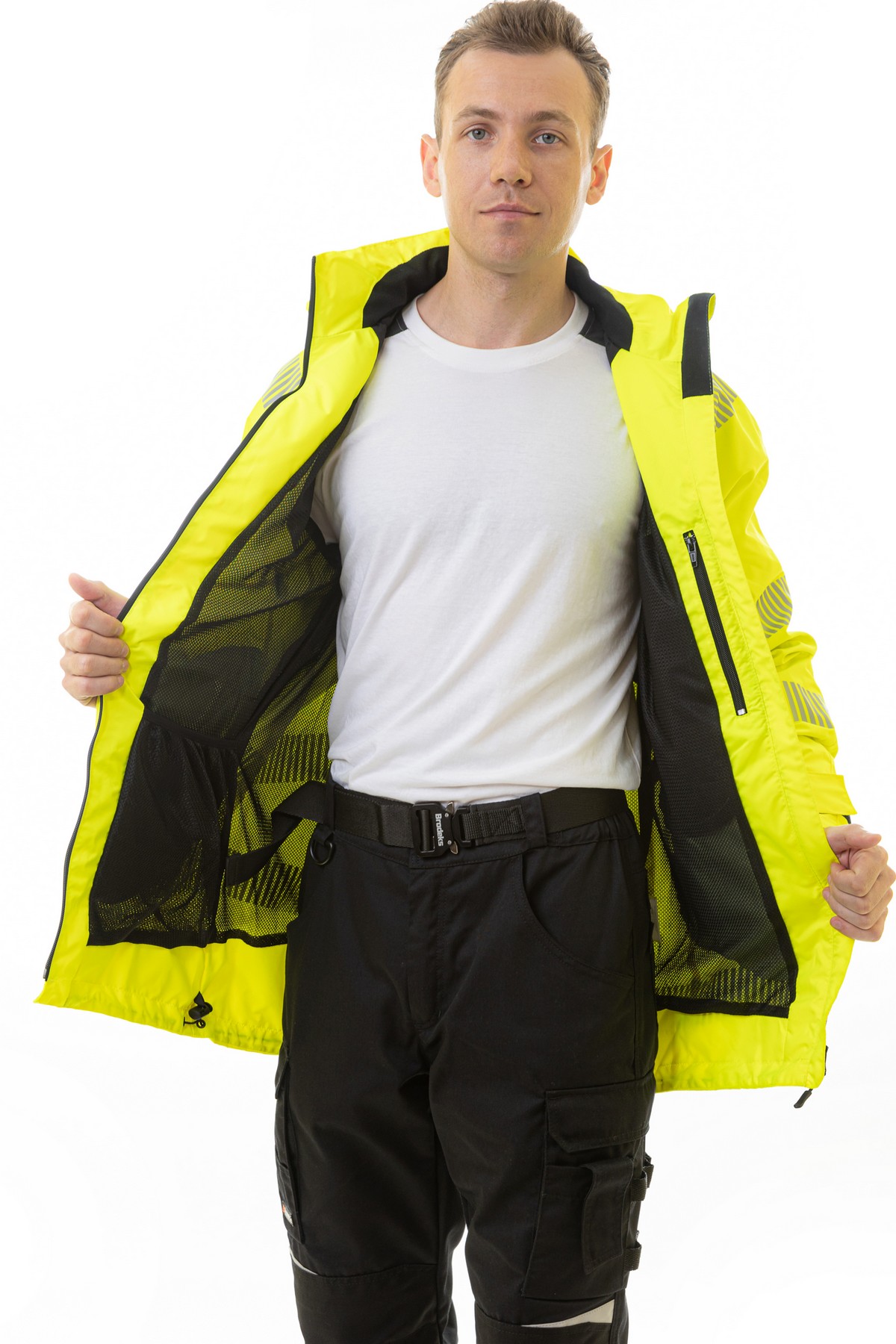 Летняя сигнальная куртка-парка BRODEKS KS223, желтый