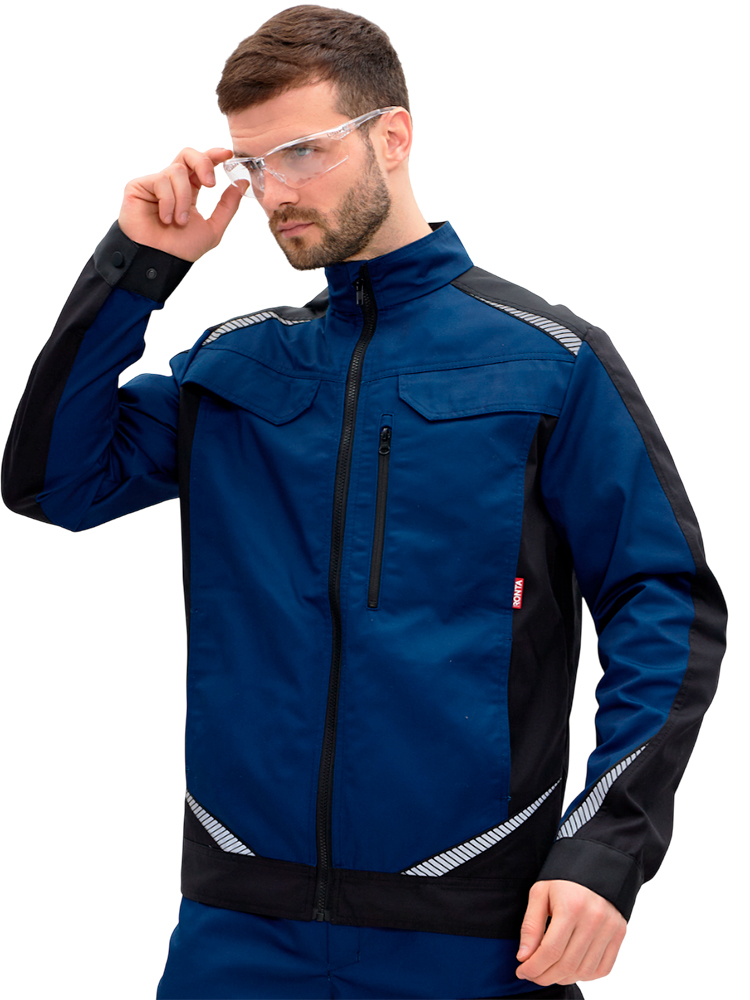 Куртка рабочая мужская летняя RONTA KR271 темно-синий, черный