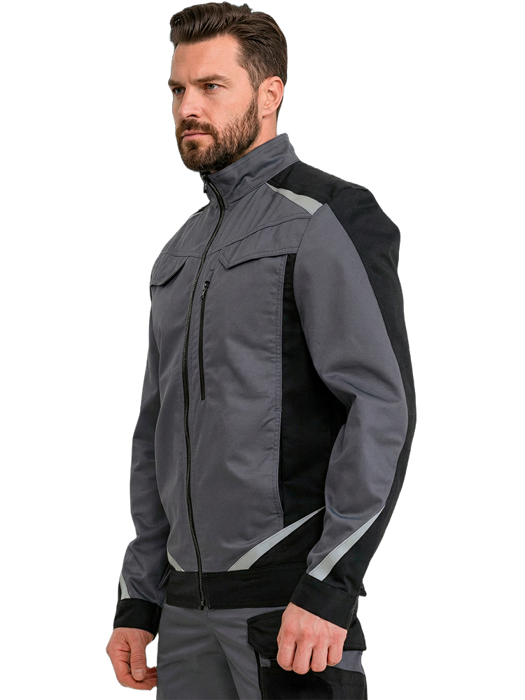 Куртка рабочая мужская летняя RONTA KR209 темно-серый, черный