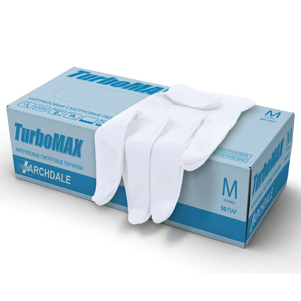 Перчатки "TurboMAX" удлиненные (50 пар в блоке) Перчатки "TurboMAX" удлиненные (50 пар в блоке)