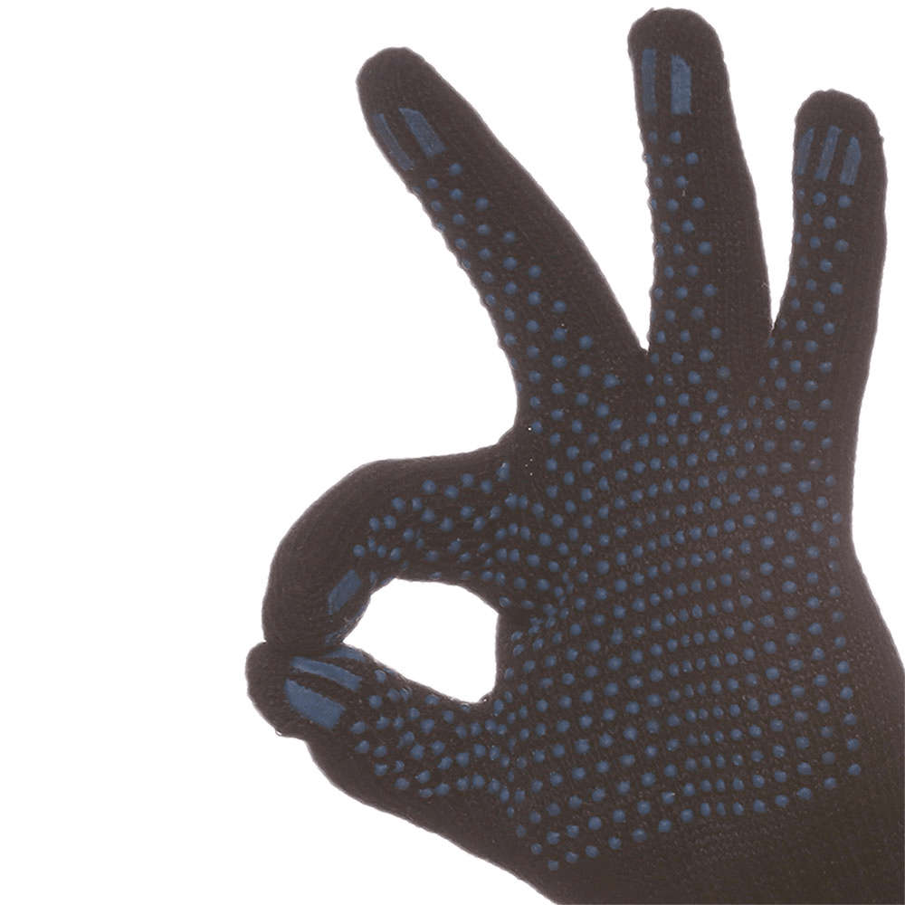 Перчатки трикотажные 5-ти нитка черные с ПВХ (точка)