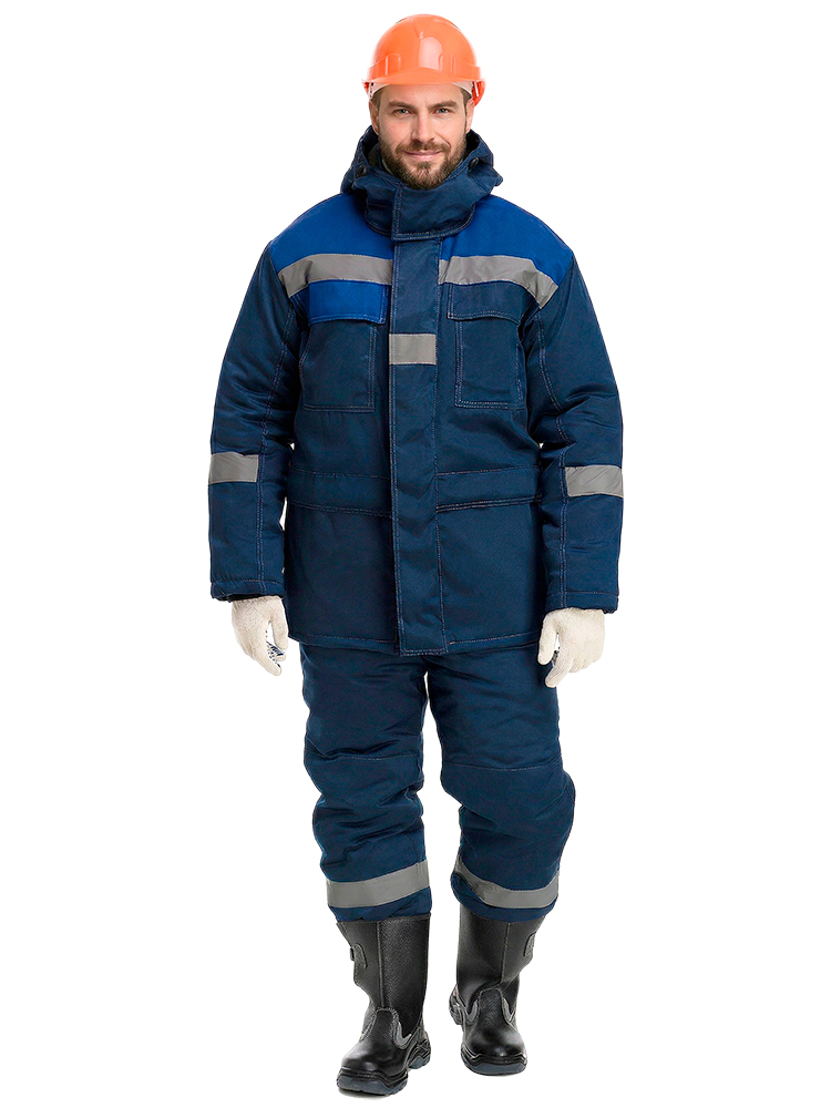 Костюм рабочий мужской утепленный зимний RONTA KS241U темно-синий, васильковый