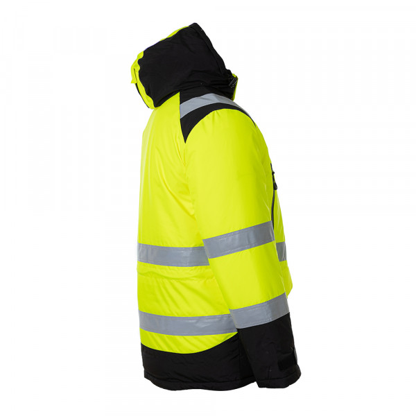 Зимняя сигнальная куртка-парка BRODEKS KW217, желтый/черный 