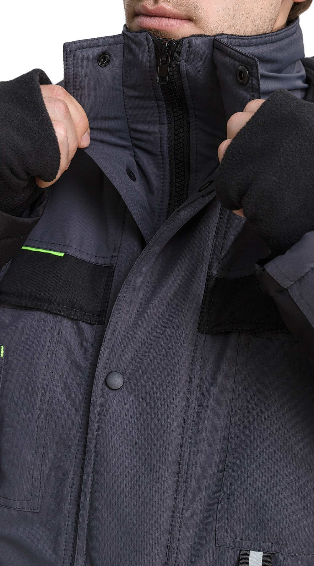 Костюм рабочий мужской утепленный зимний RONTA KS930 MEMBRANE (темно-серый/черный/лаймовый) Костюм рабочий мужской утепленный зимний RONTA KS930 MEMBRANE (темно-серый/черный/лаймовый)