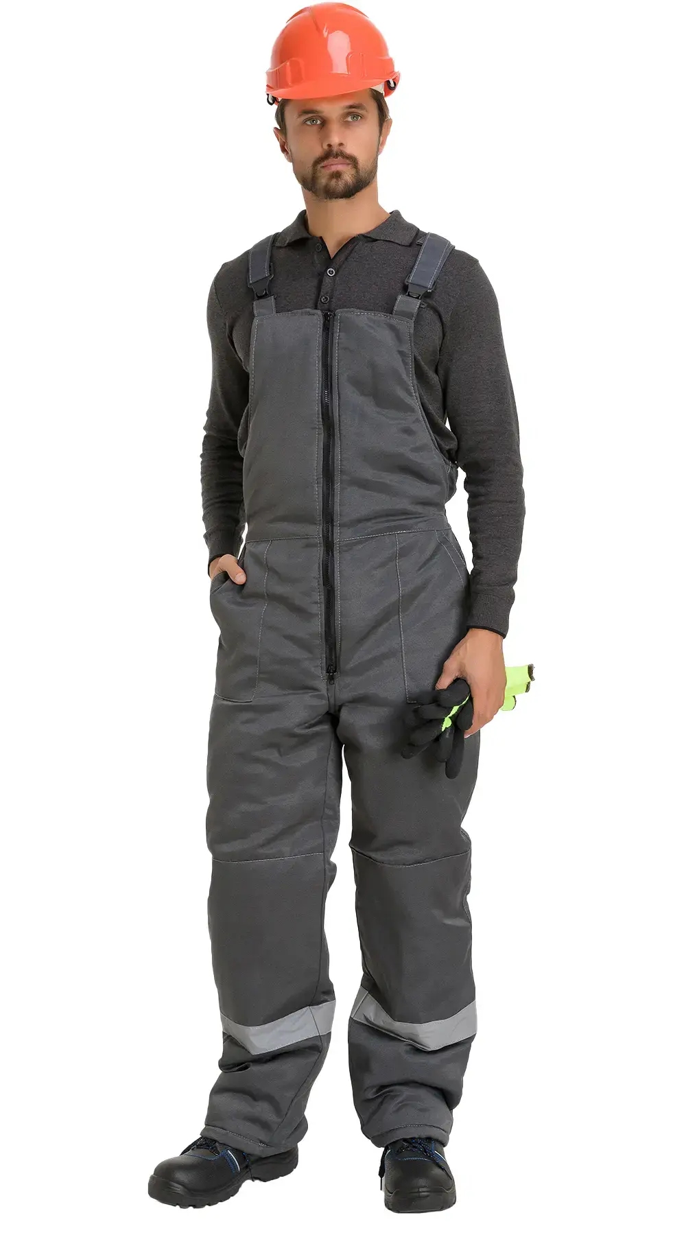Полукомбинезон рабочий мужской зимний утепленный RONTA PL241 темно-серый