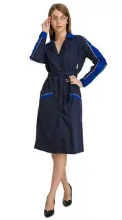 Халат рабочий женский летний RONTA HL509 темно-синий, васильковый Халат рабочий женский летний RONTA HL509 темно-синий, васильковый
