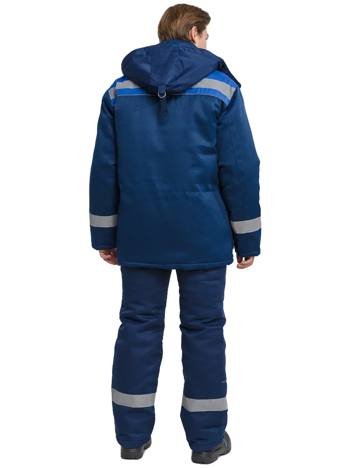 Костюм рабочий мужской утепленный зимний RONTA KS241 с полукомбинезом темно-синий, васильковый