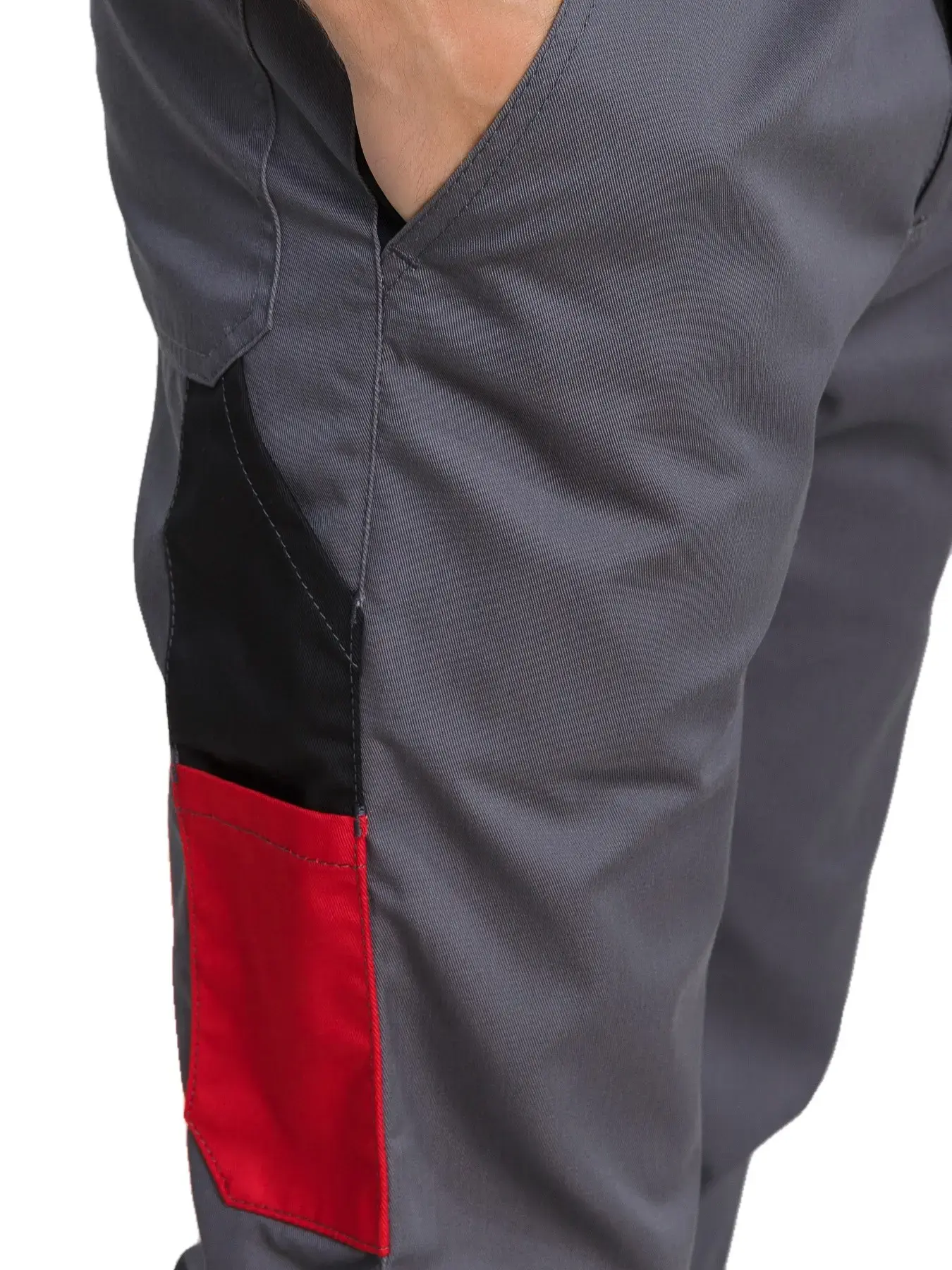 Костюм рабочий мужской летний RONTA KS261 с брюками темно-серый, красный, черный