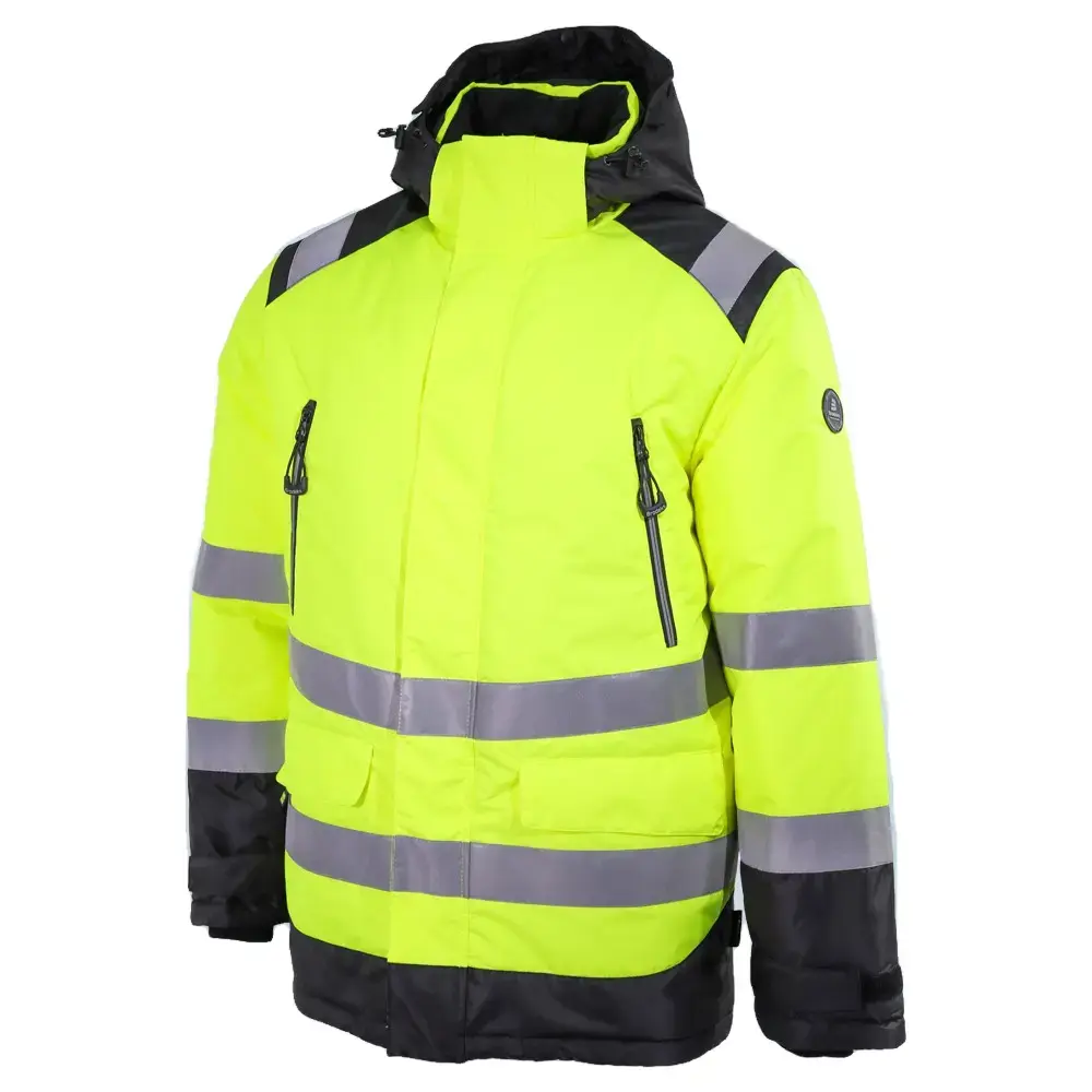 Зимняя сигнальная куртка-парка BRODEKS KW217, желтый/черный 
