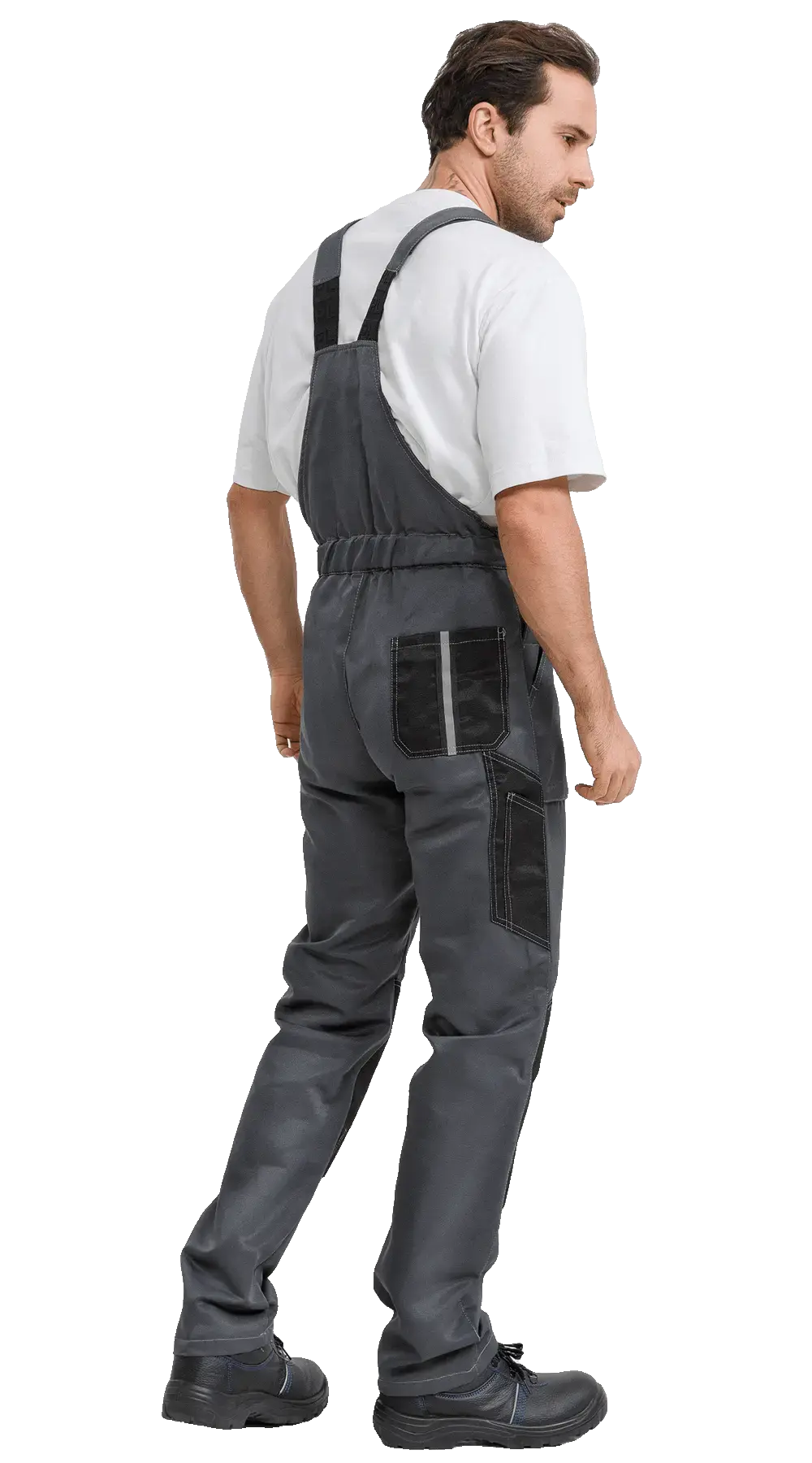 Полукомбинезон рабочий мужской летний RONTA PL818 темно-серый, черный, красный