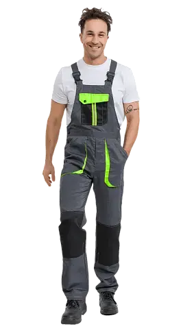 Полукомбинезон рабочий мужской летний RONTA PL818 темно-серый, черный, лаймовый Полукомбинезон рабочий мужской летний RONTA PL818 темно-серый, черный, лаймовый