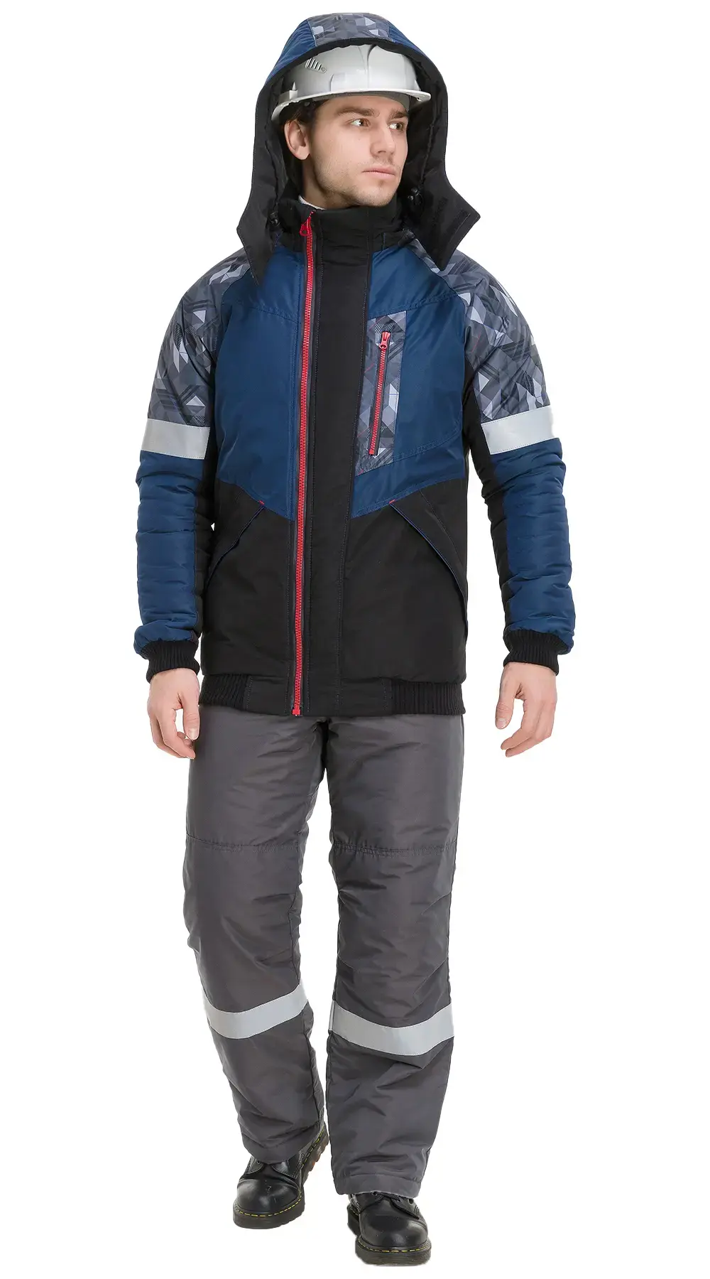 Куртка рабочая мужская зимняя утепленная Восток-Сервис "Конструктор" черная, синяя