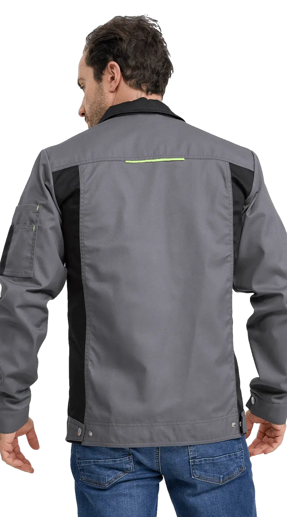 Куртка рабочая мужская летняя RONTA KR203 темно-серый, черный, лаймовый