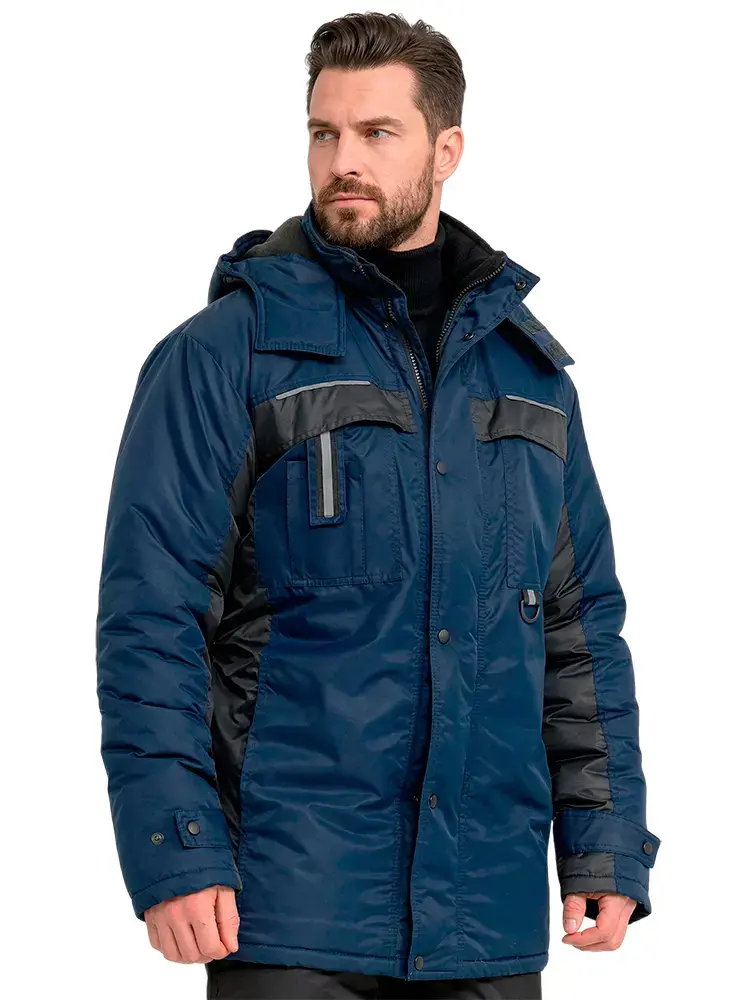 Куртка рабочая мужская зимняя утепленная RONTA KR930 MEMBRANE темно-синяя, черная