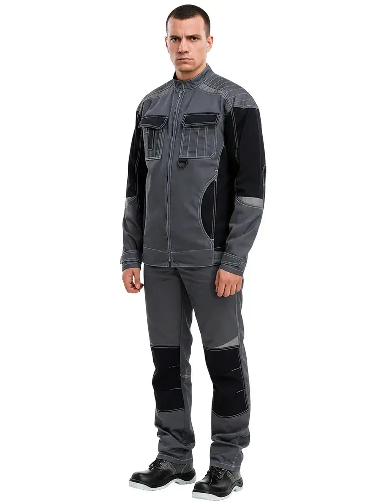 Костюм рабочий мужской летний RONTA KS908 с брюками темно-серый, черный