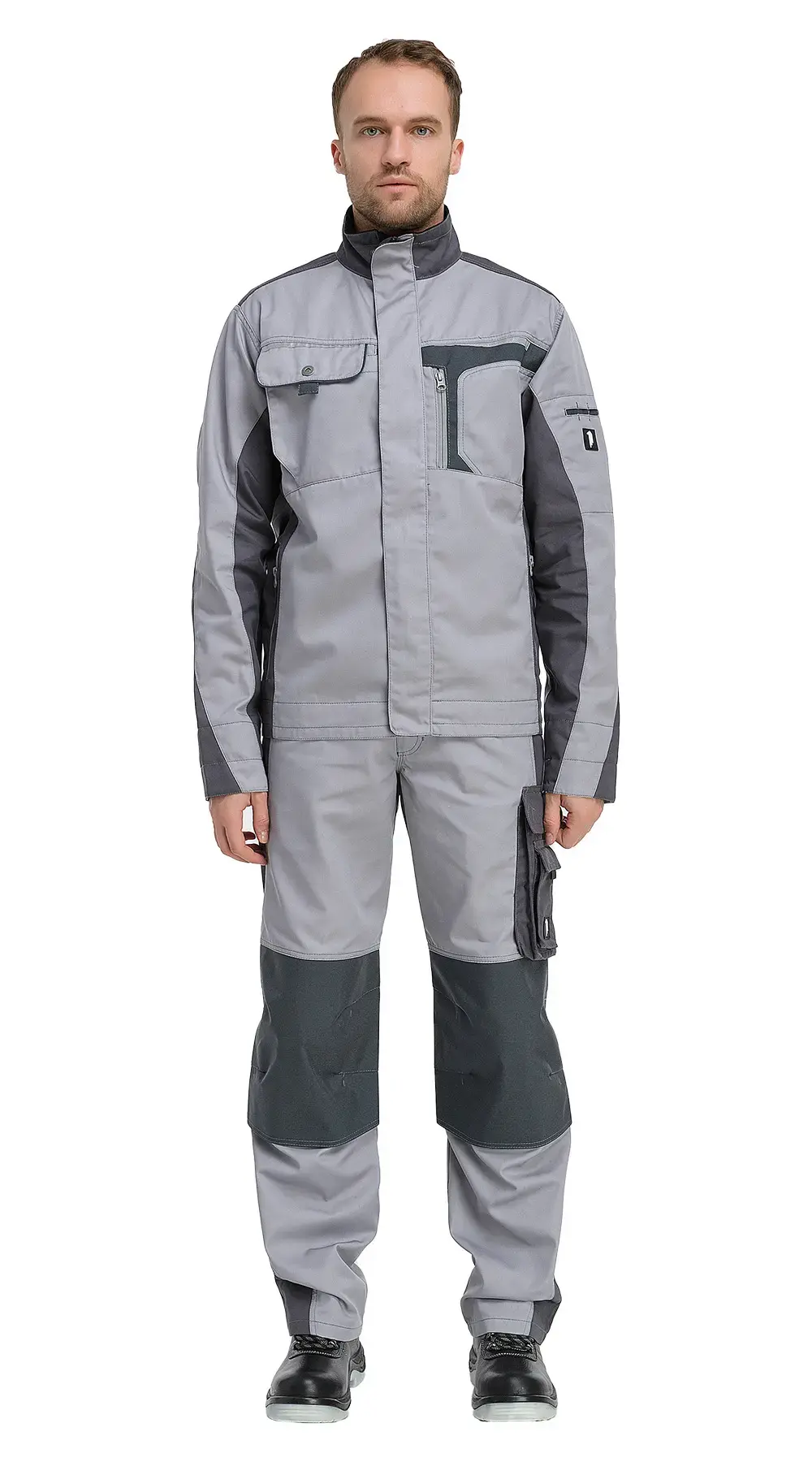 Костюм рабочий мужской летний RONTA KS2020 с брюками темно-серый, светло-серый