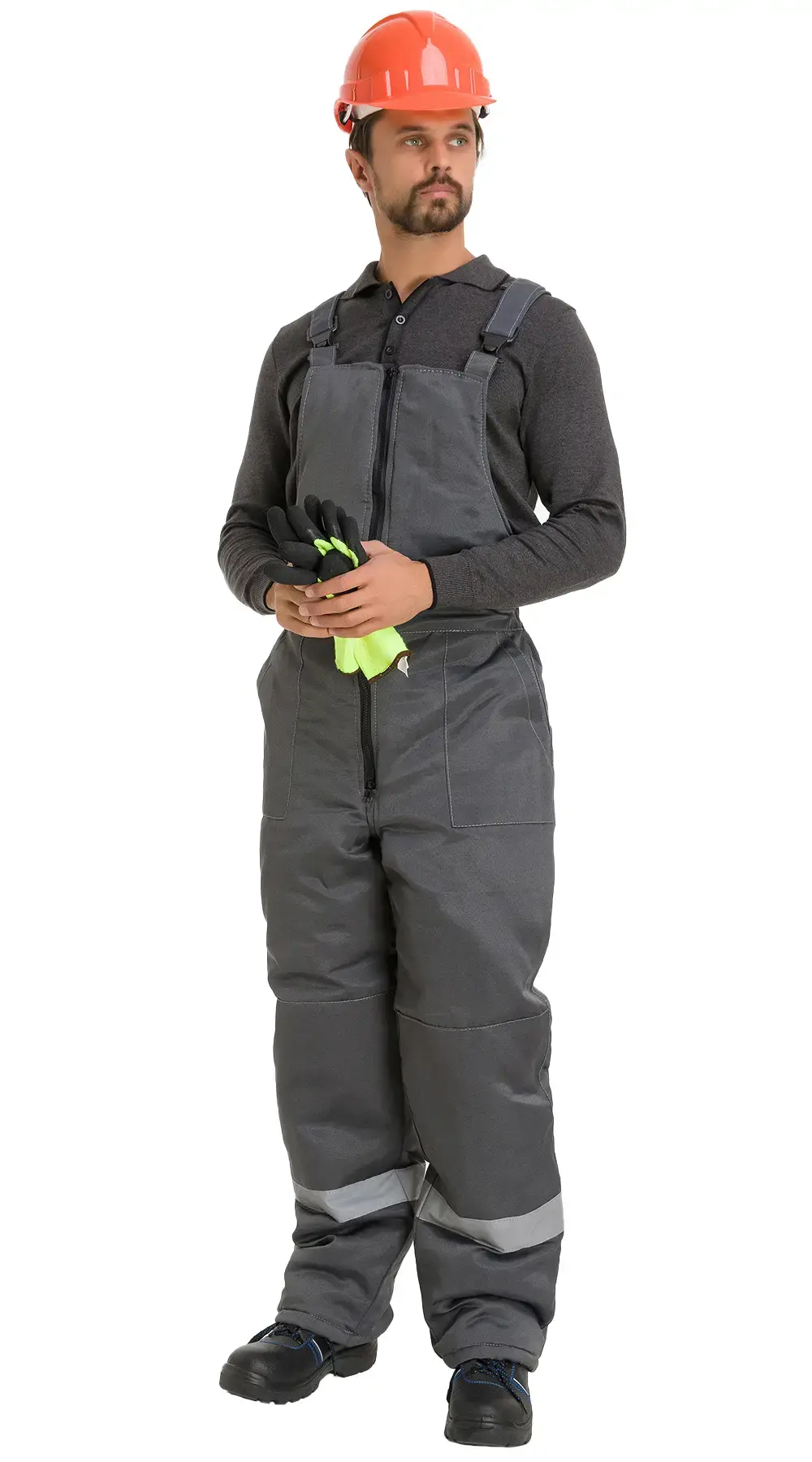 Полукомбинезон рабочий мужской зимний утепленный RONTA PL241 темно-серый