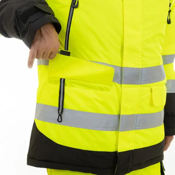 Зимняя сигнальная куртка-парка BRODEKS KW217, желтый/черный 