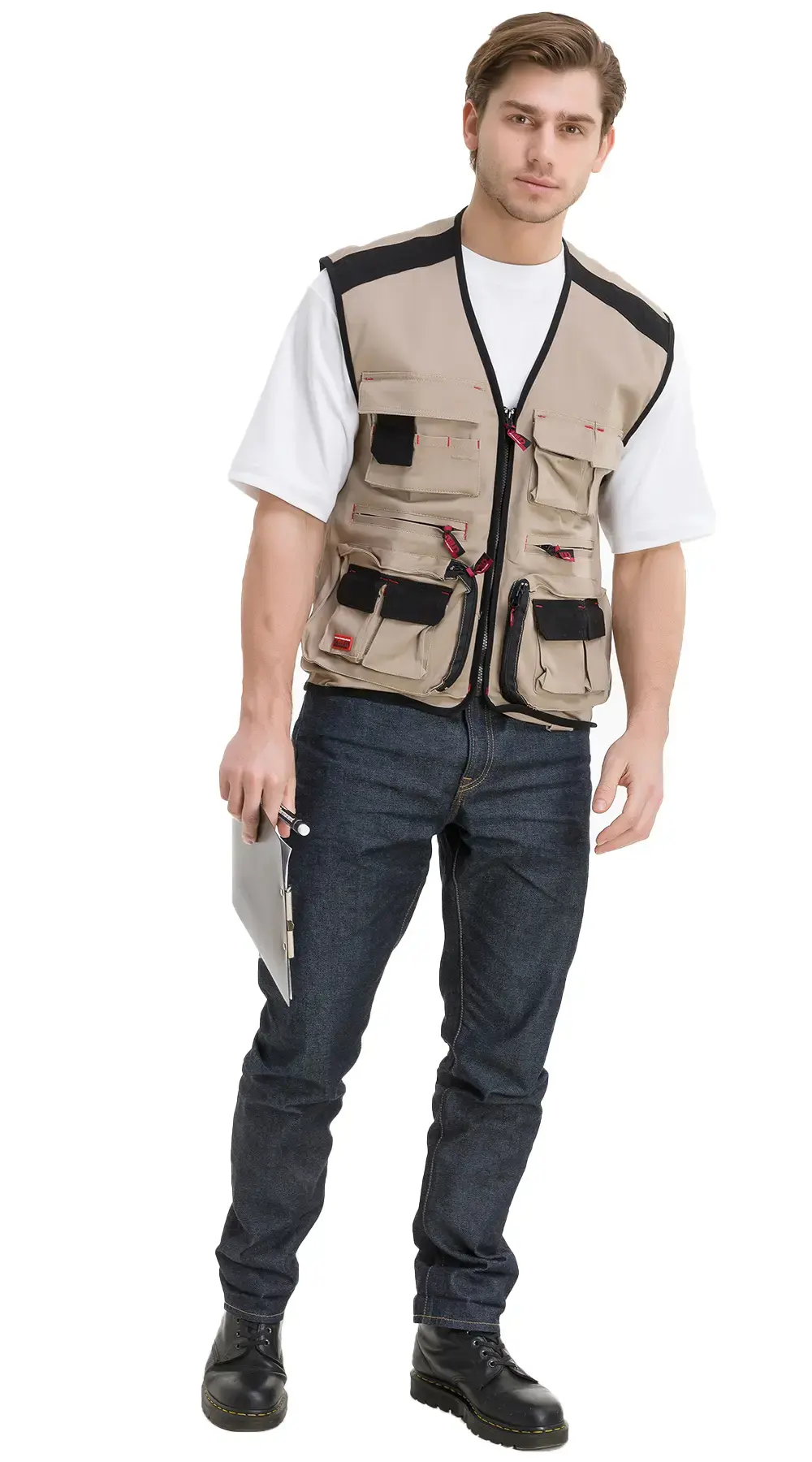 Жилет мужской летний "СПЕЦ-Авангард" бежевый, черный