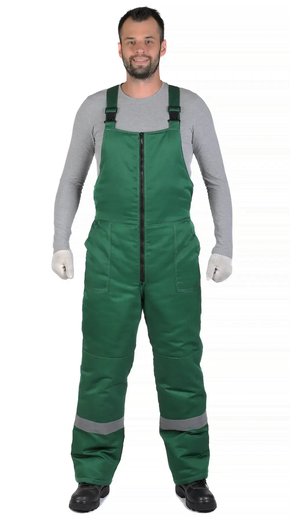 Полукомбинезон рабочий мужской зимний утепленный RONTA PL241 темно-зеленый