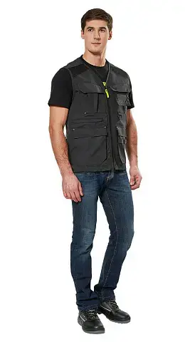Жилет разгрузочный рабочий мужской летний RONTA JT902 черный