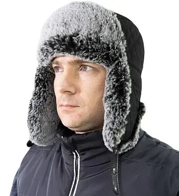 Шапка-ушанка BRODEKS KM 109, черная