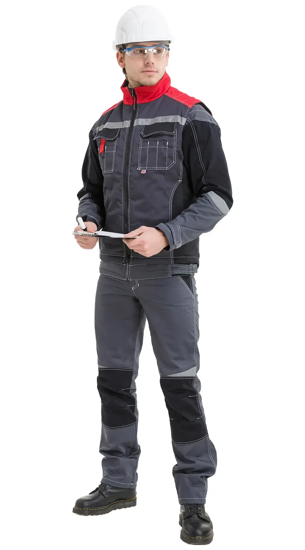 Жилет рабочий мужской утепленный зимний RONTA JT1002 темно-серый, красный, черный