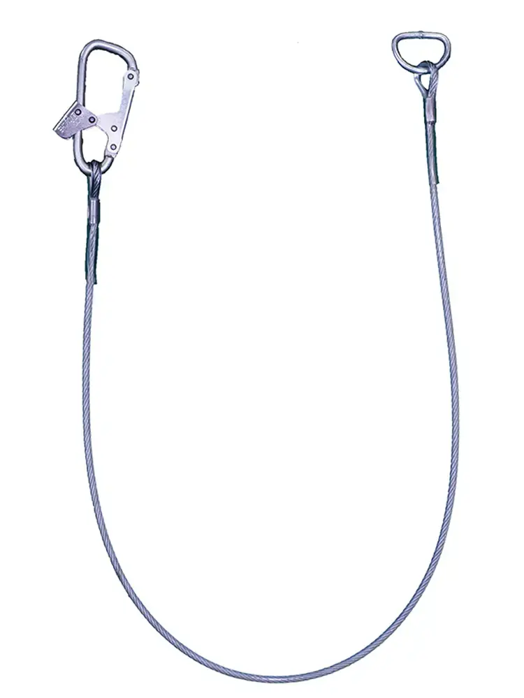 Строп из металлического троса в ПВХ оболочке 1,5 м с монтажным карабином