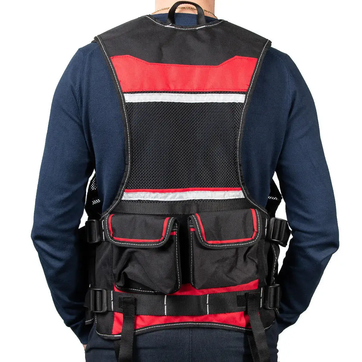 Жилет электромонтажника рабочий мужской летний RONTA JT901 черный, красный