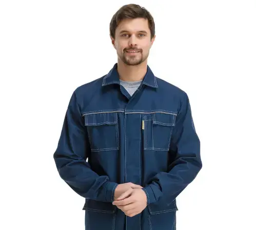 Костюм рабочий мужской летний RONTA KS220 с полукомбинезоном темно-синий