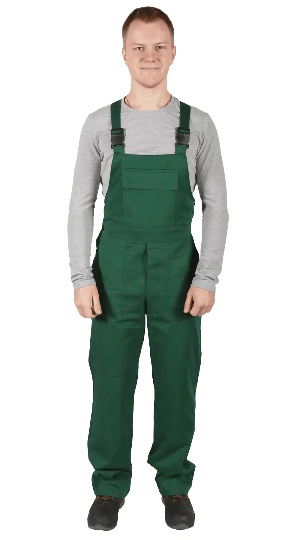 Костюм рабочий мужской летний RONTA KSVOLGA с полукомбинезоном темно-зеленый, оранжевый