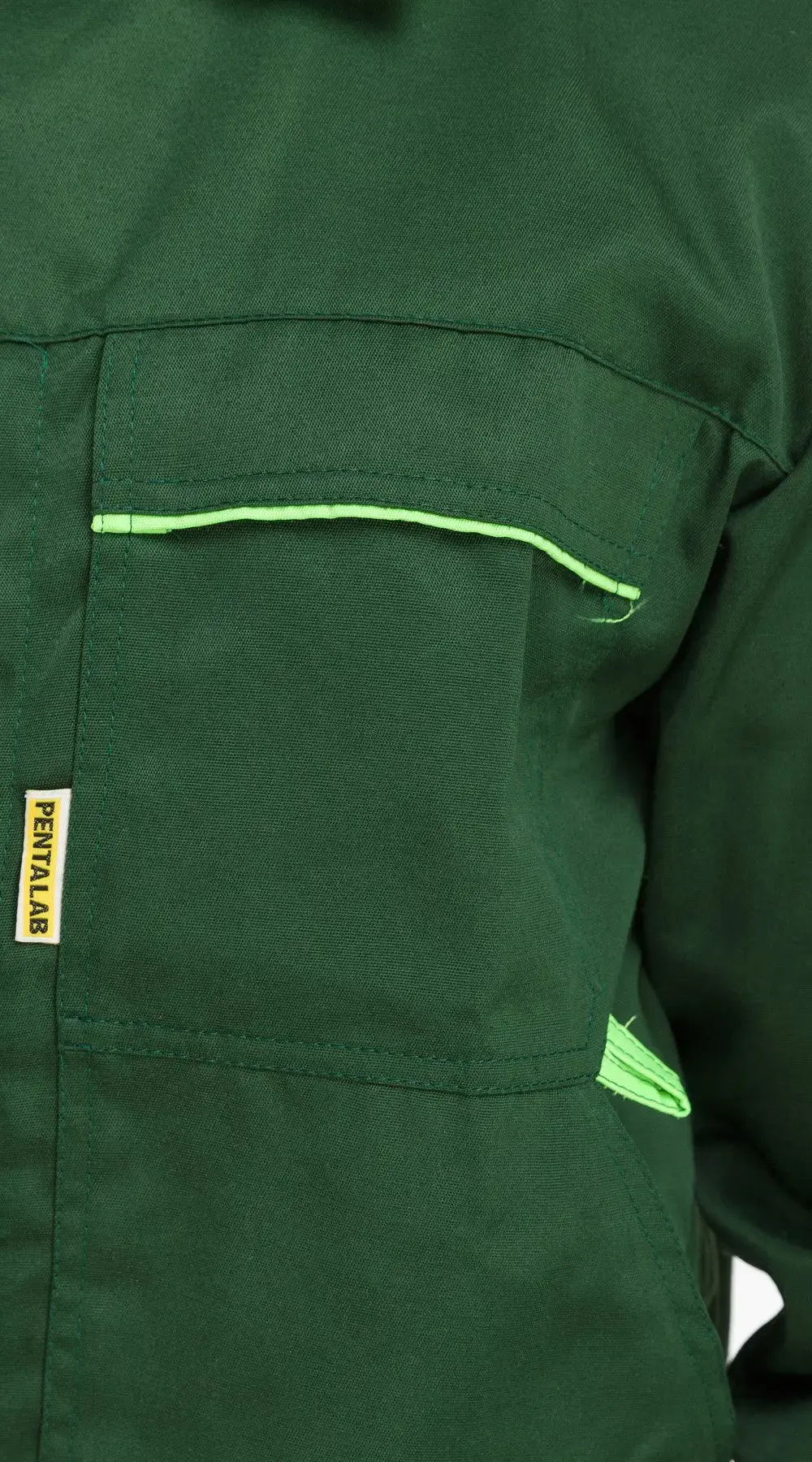 Костюм рабочий мужской летний RONTA KS622 с полукомбинезоном темно-зеленый, лаймовый