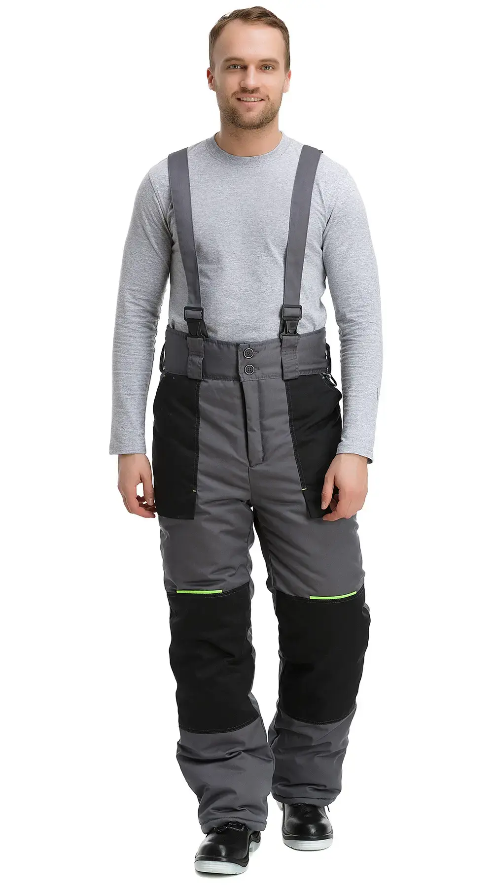 Костюм рабочий мужской утепленный зимний RONTA KS920 темно-серый, черный, лаймовый