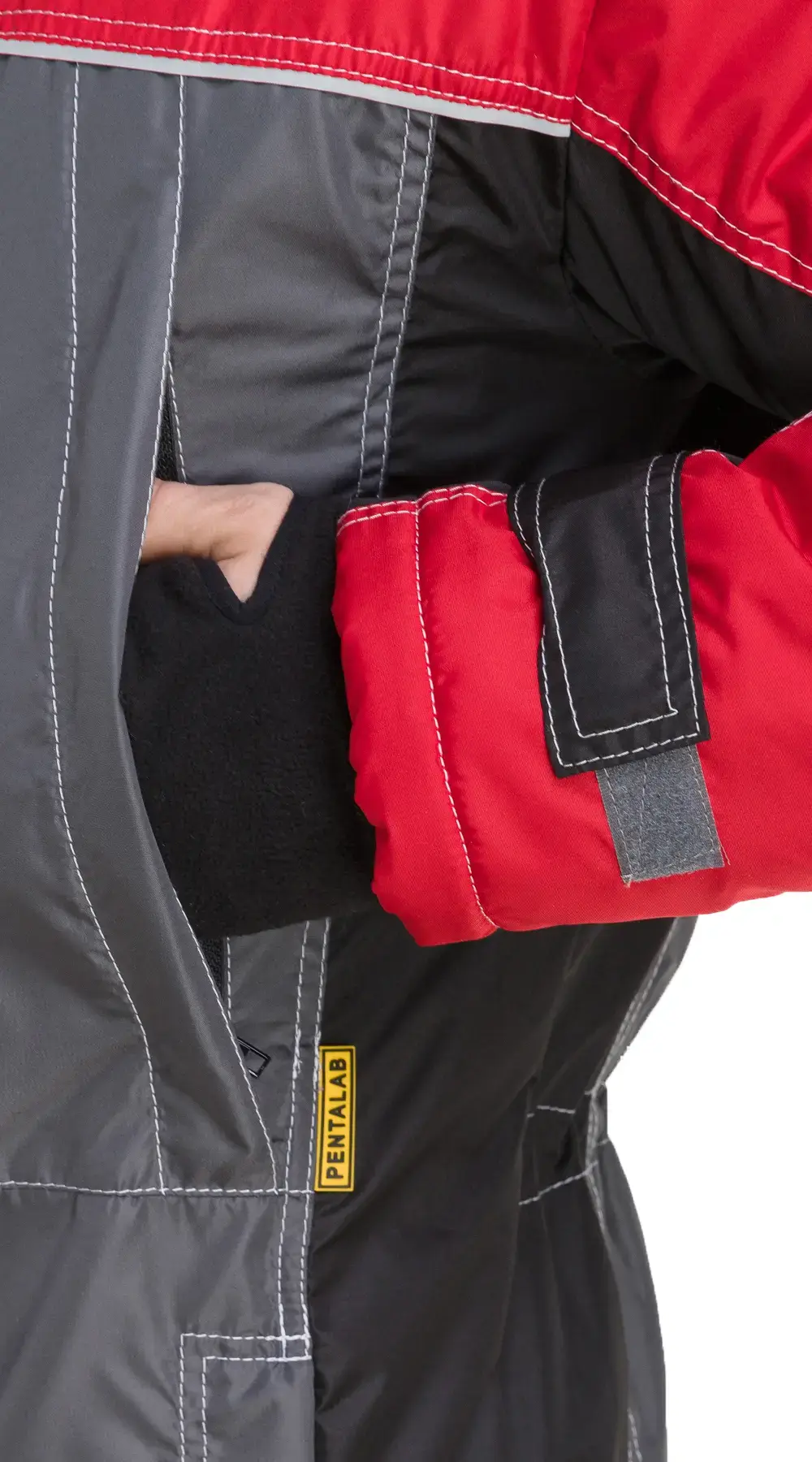 Куртка рабочая мужская зимняя утепленная RONTA KR930 темно-серая, черная, красная