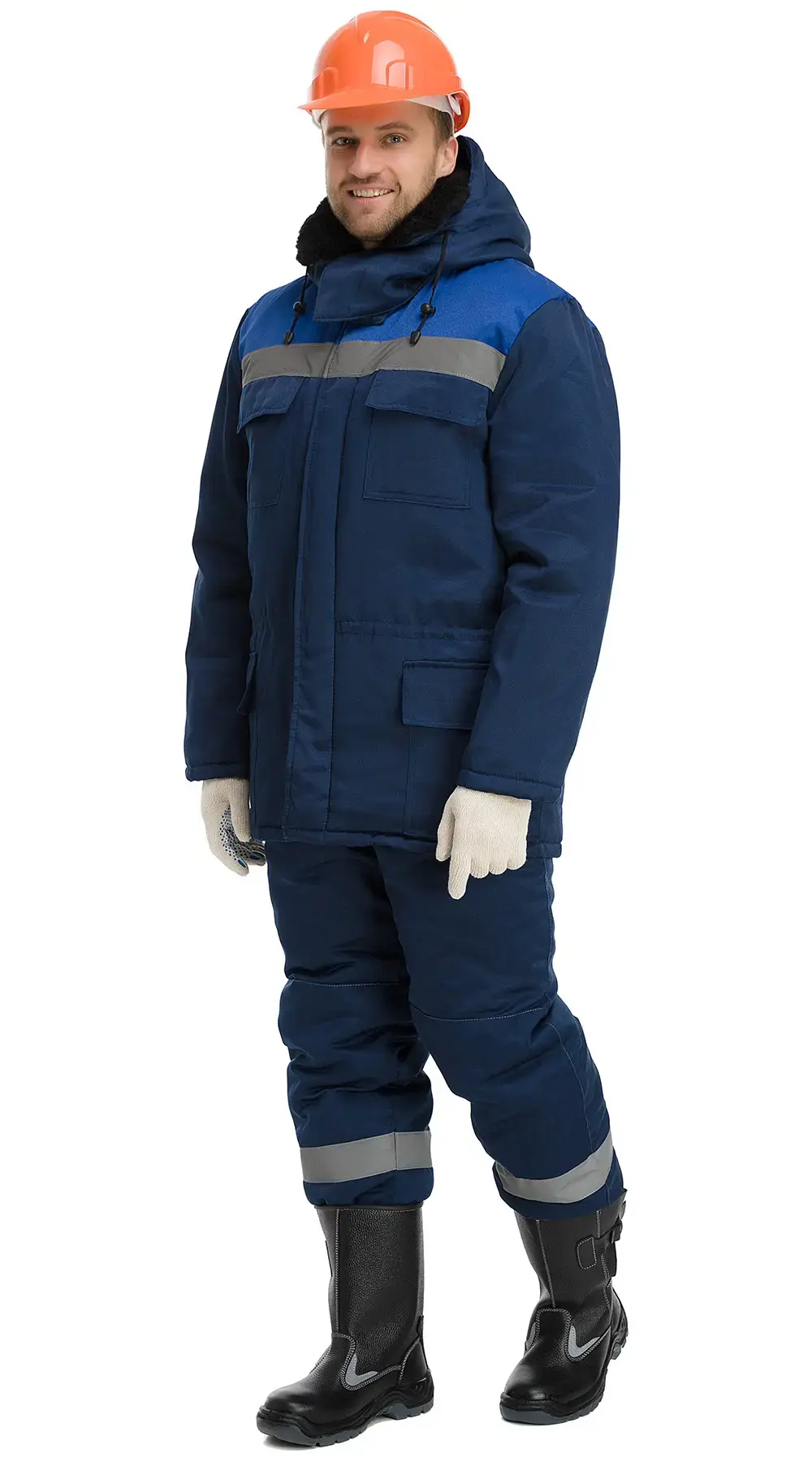 Куртка рабочая мужская зимняя утепленная RONTA KR951 темно-синяя, васильковая