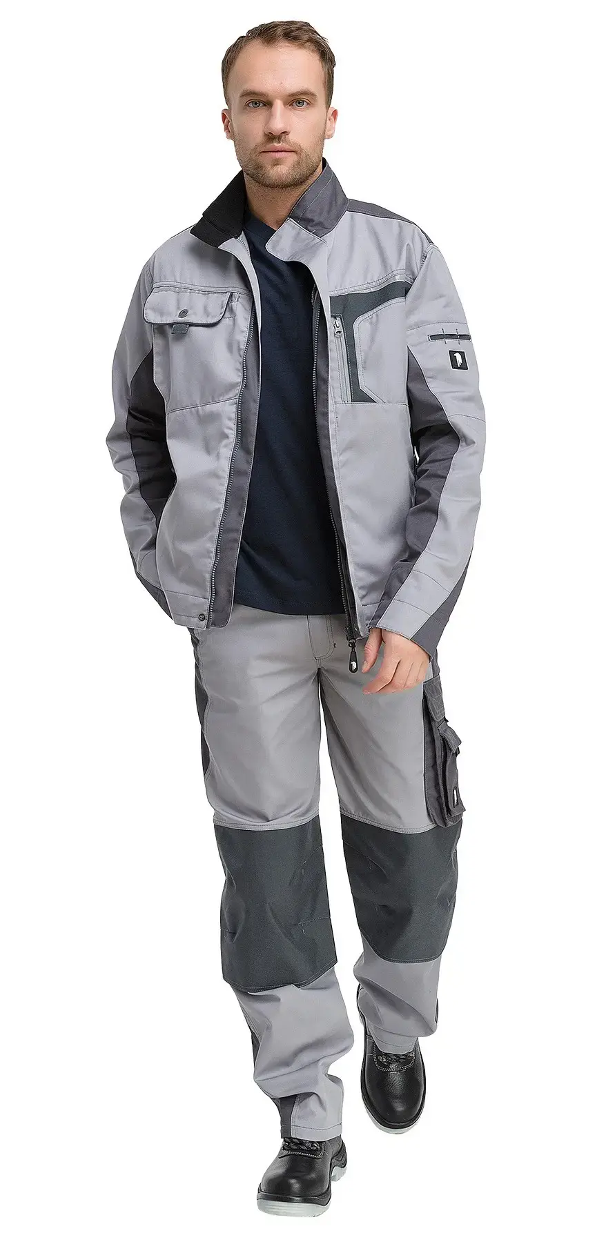 Куртка рабочая мужская летняя RONTA KR2020 светло-серый, темно-серый