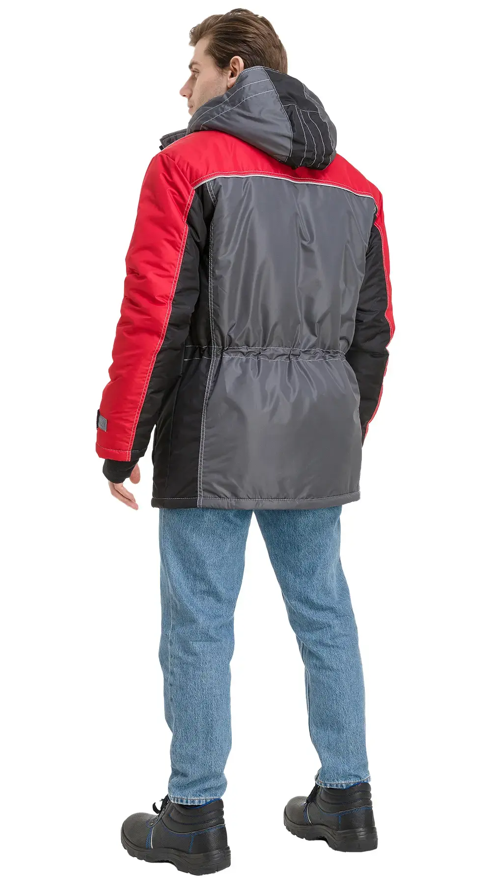 Куртка рабочая мужская зимняя утепленная RONTA KR930 темно-серая, черная, красная