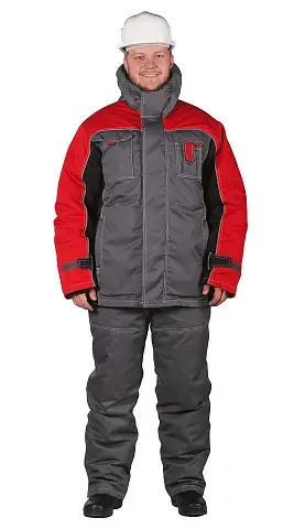 Куртка рабочая мужская зимняя утепленная RONTA KR581 темно-серая, красная, черная