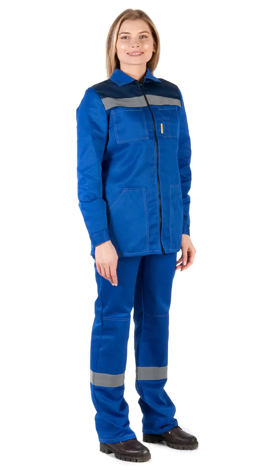 Костюм рабочий женский летний RONTA KS815 с брюками васильковый, темно-синий