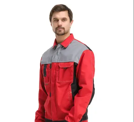 Костюм рабочий мужской летний RONTA KS212 с полукомбинезоном красный, серый, черный Костюм рабочий мужской летний RONTA KS212 с полукомбинезоном красный, серый, черный