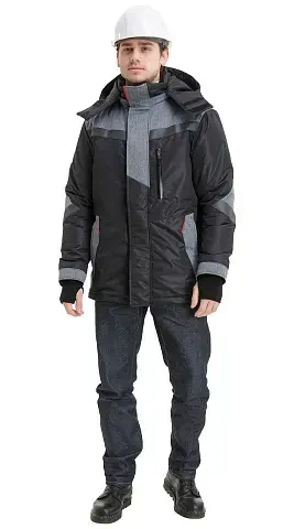 Куртка рабочая мужская зимняя утепленная Восток-Сервис "Траверс" черная, серая Куртка рабочая мужская зимняя утепленная Восток-Сервис "Траверс" черная, серая