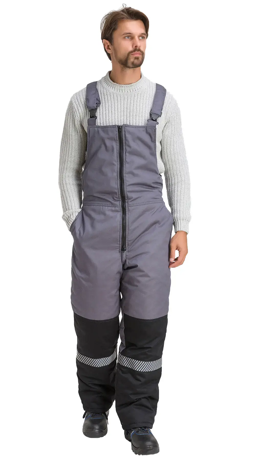 Костюм рабочий мужской утепленный зимний RONTA KS581 с СОП темно-серый, красный, черный