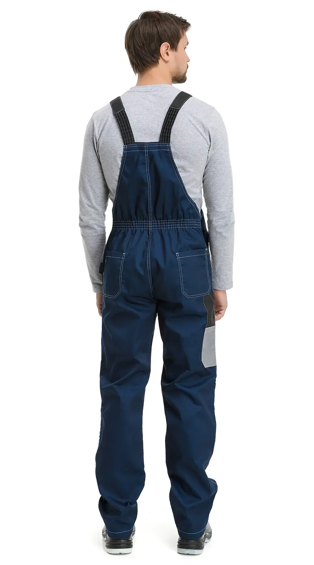 Костюм рабочий мужской летний RONTA KS212 с полукомбинезоном темно-синий, серый, черный
