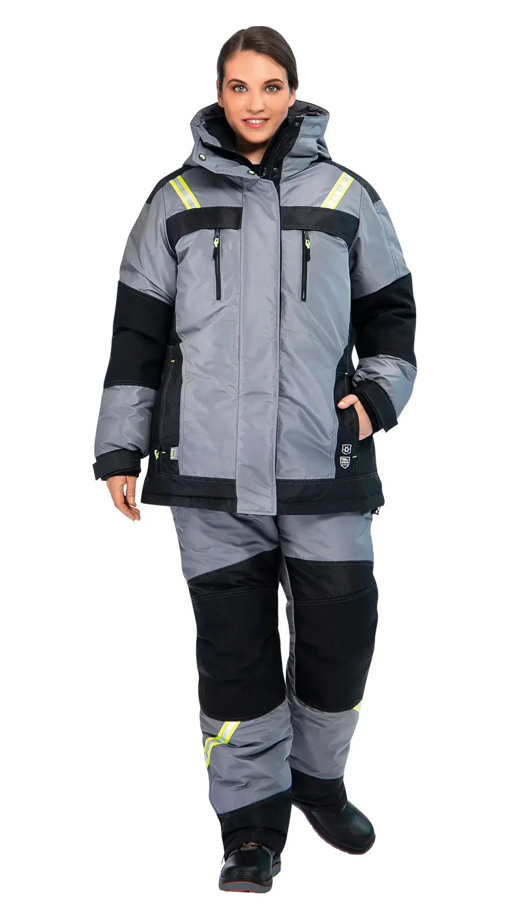 Куртка рабочая женская зимняя утепленная Восток-Сервис "ЛЕДИ УРАН" серая, черная